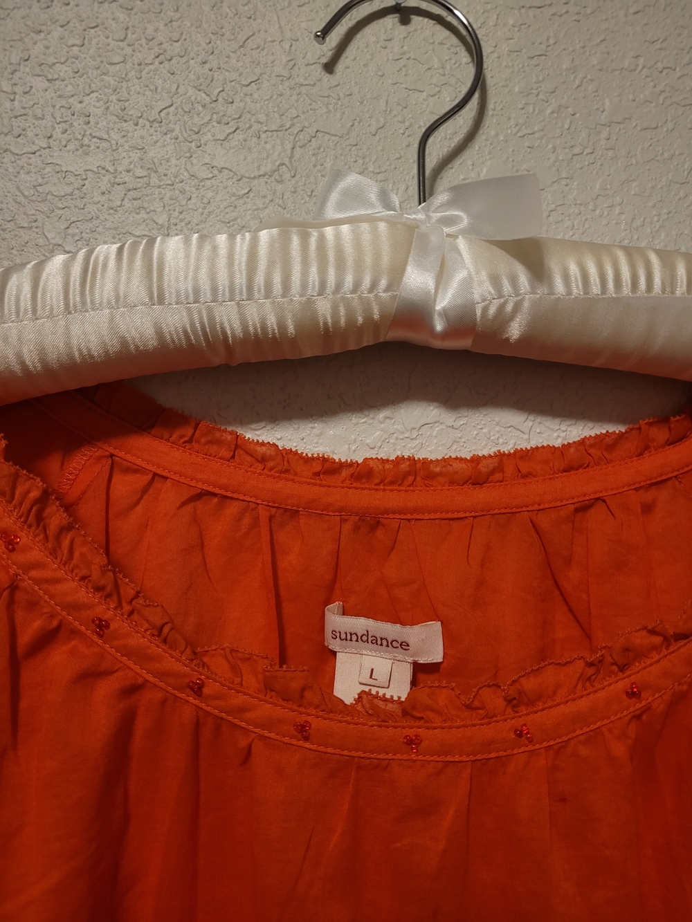 Sundance, Beautiful orange, cotton top In large. Short-Sleeve - Picture 3 of 15